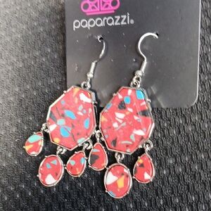 Paparazzi Red and Blue Dangle Earrings